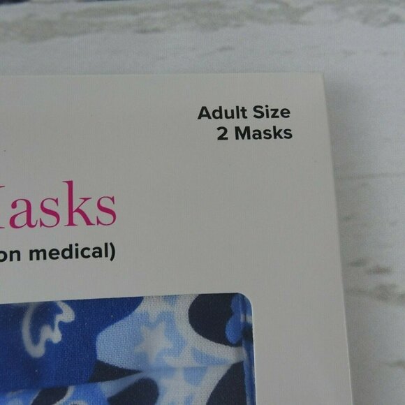 💰3/$25 Vera Bradley 2-Pack Pleated Cloth Face Masks Blue Star Medallion Adult - Picture 4 of 9